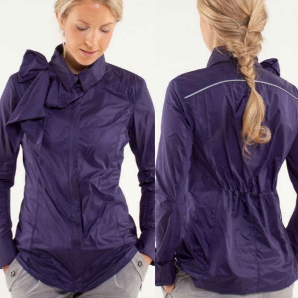 Lululemon Windbreaker 10 Pedal Power Wind Shirt Dense Purple Cycling Travel Zip - Picture 16 of 16